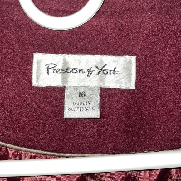 Size 16 Women's Preston and York Pea Coat Dark Red Maroon - Picture 2 of 3